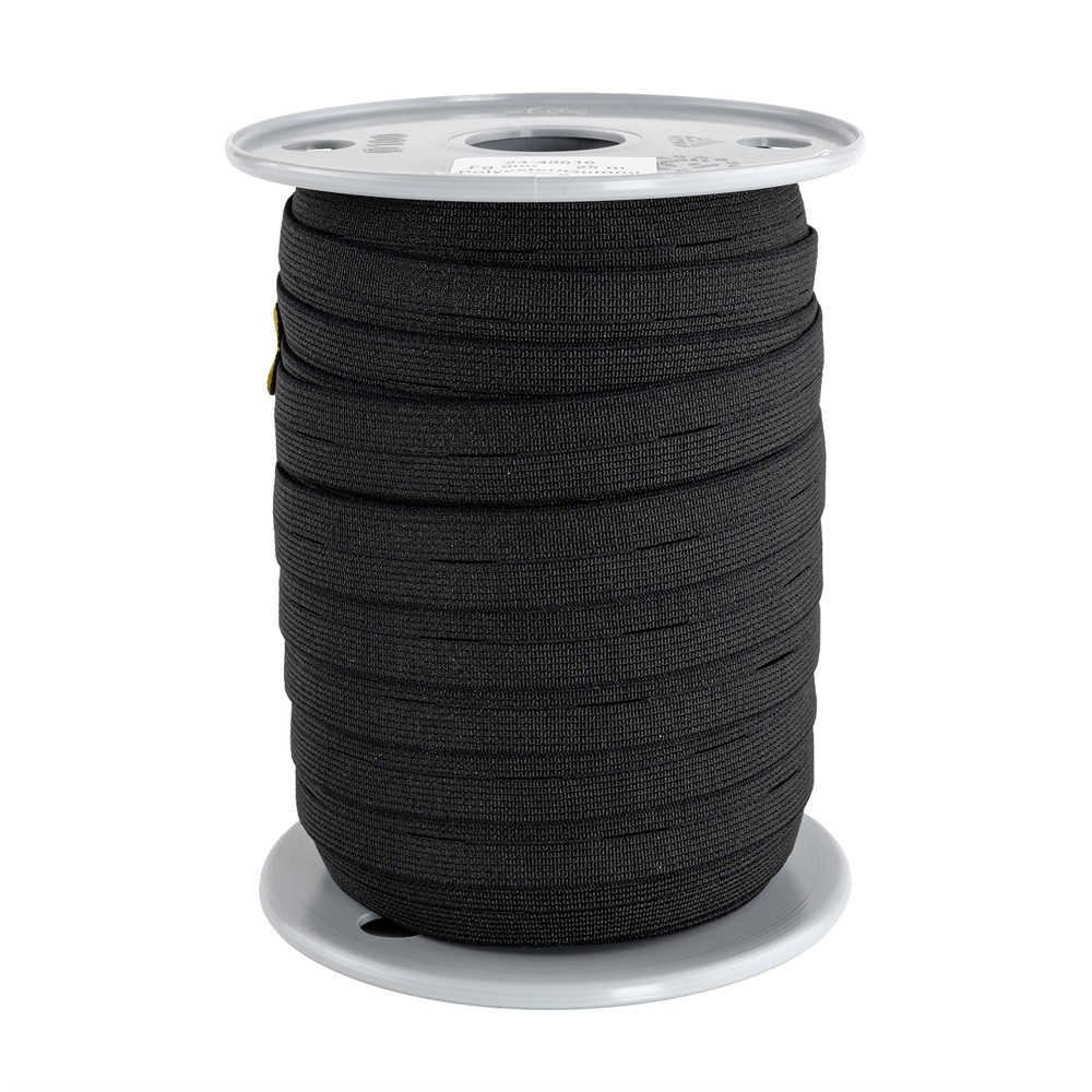 BANDI® ELASTIC BUTTONHOLE PE 16MM BLACK 25M REEL