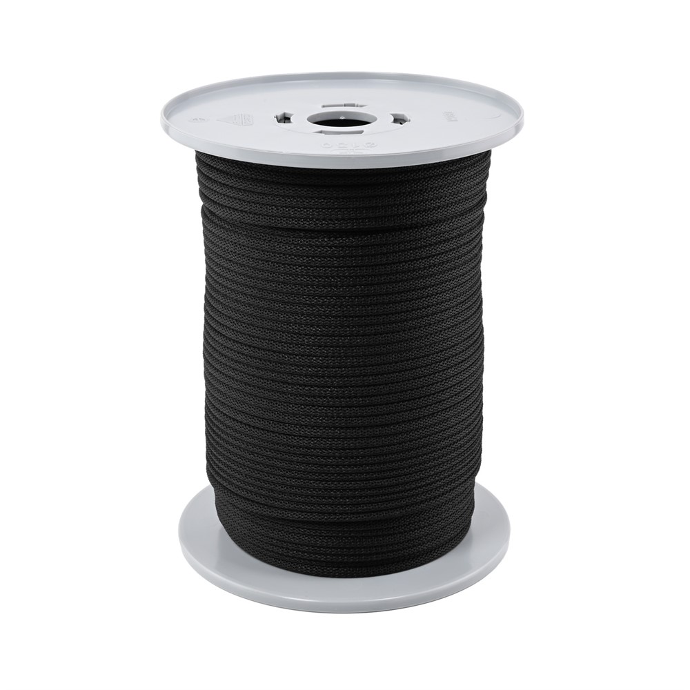 BANDI® KNITTED LACE TEXTURIZED PE Ø4,0-4,5MM BLACK125M REEL